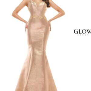 GLOW Glitter Knit Lace-Up Evening Gown – Size 6 (NWT)